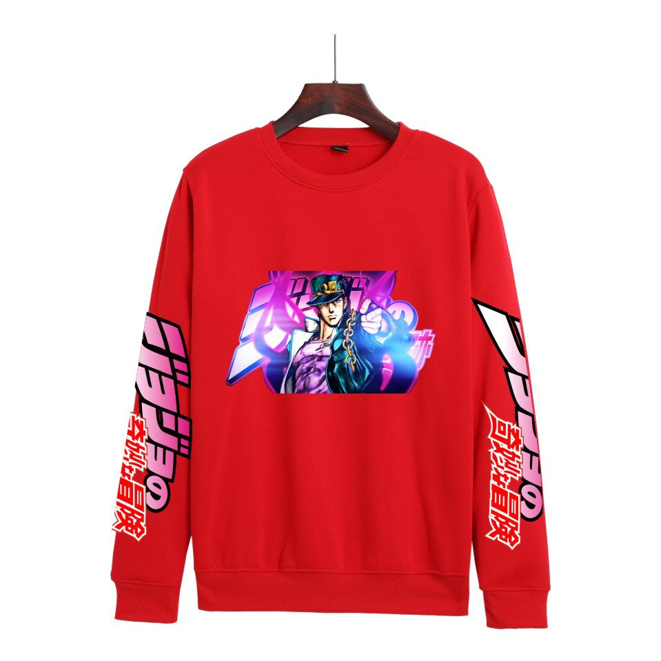 Cross-border Hot Hoodie JOJO's Wonderful Adventure Popular Printing Casual Men's and Women's Round Neck Sweater Autumn and Winter Fashion Spot