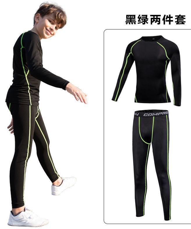 Children's Basketball Suit Warm Tights Training Bottoming Boys Sportswear Children's Quick-Drying Sports Suit
