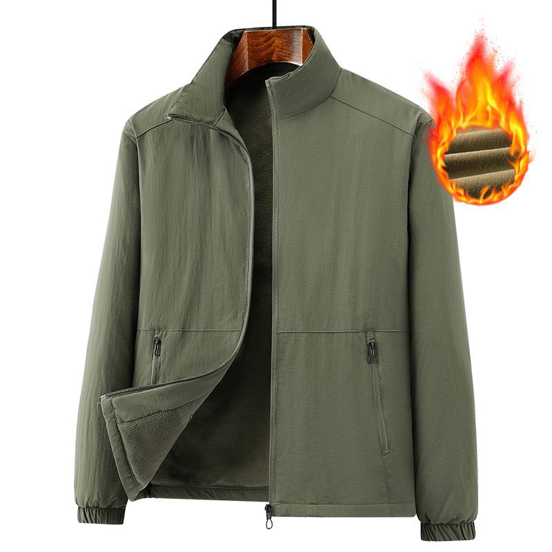 2024 Men's Coat Autumn New Middle-aged Outdoor Casual Coat Dad Top Collar Jacket