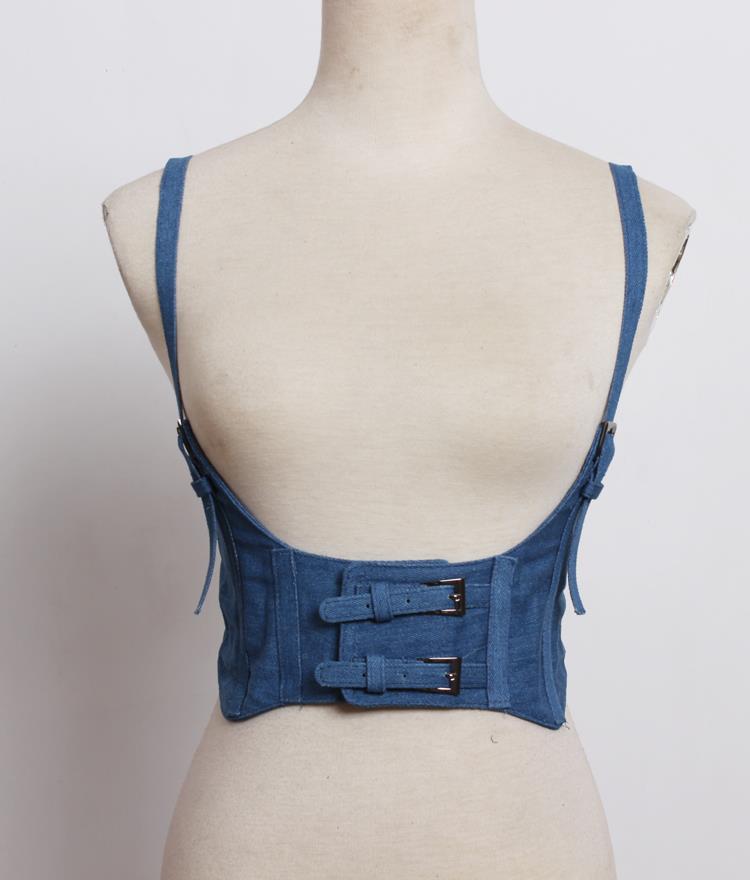 All-match decorative vest strap elastic wide belt women's leather vest camisole waist seal lolita