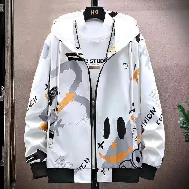Korean-style New Hoodie Hong Kong-style Loose Simple Hooded Hoodie Cardigan Men's and Women's Fashionable Handsome All-match Jacket