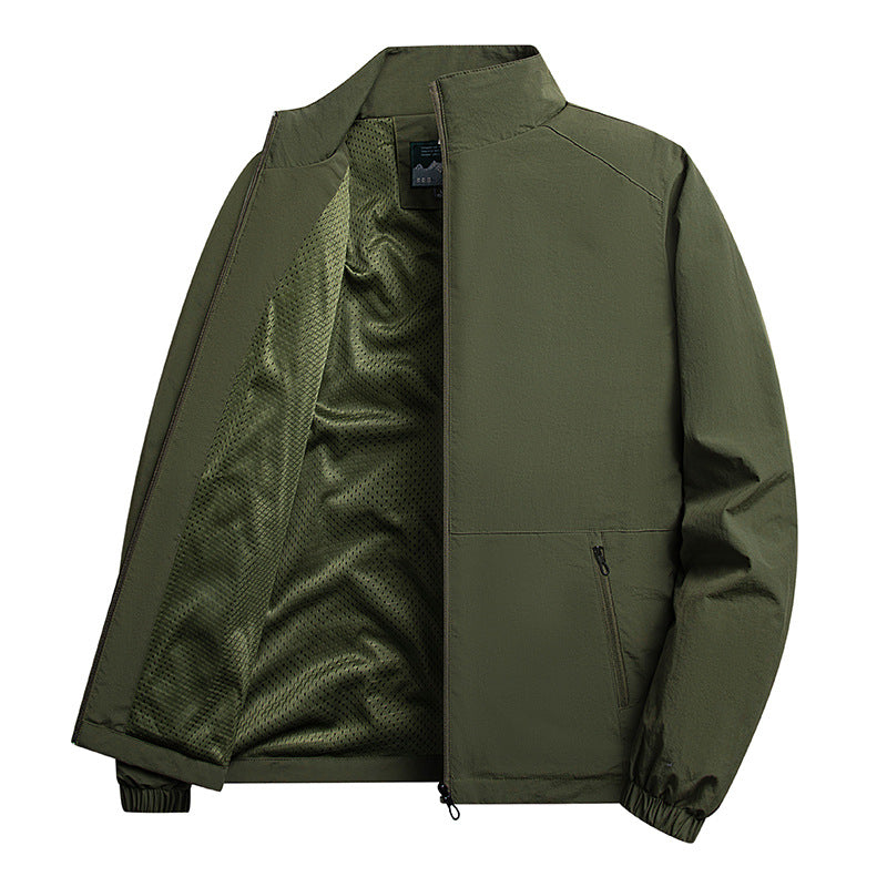 2024 Men's Coat Autumn New Middle-aged Outdoor Casual Coat Dad Top Collar Jacket