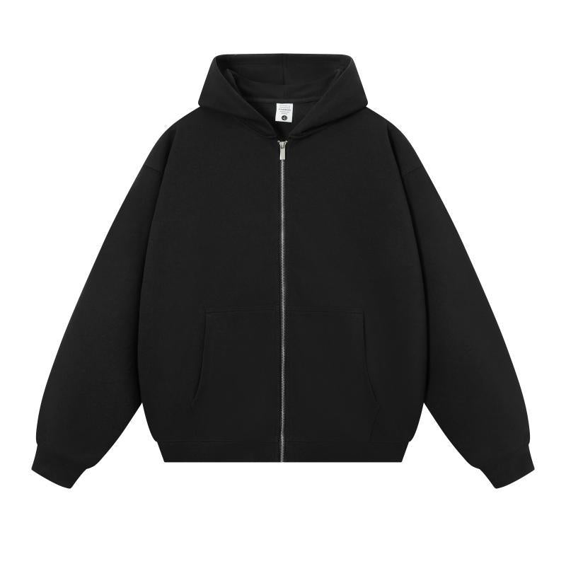 Trendy Brand Heavyweight 400g Terry Crewneck Sweatshirt Couple Pullover Autumn and Winter Thickened Coat Solid Color Loose Unisex Top