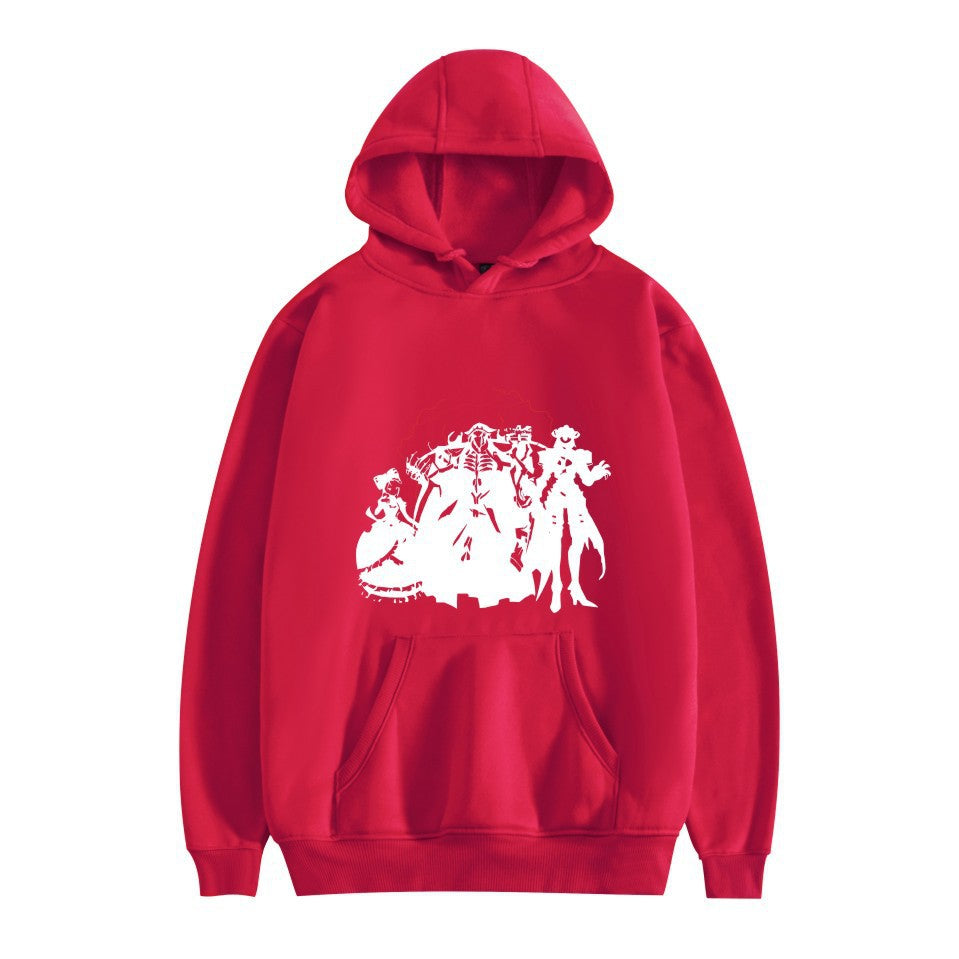 Cross-border overlord peripheral hoodie cartoon cartoon print autumn and winter men's and women's hooded sweater