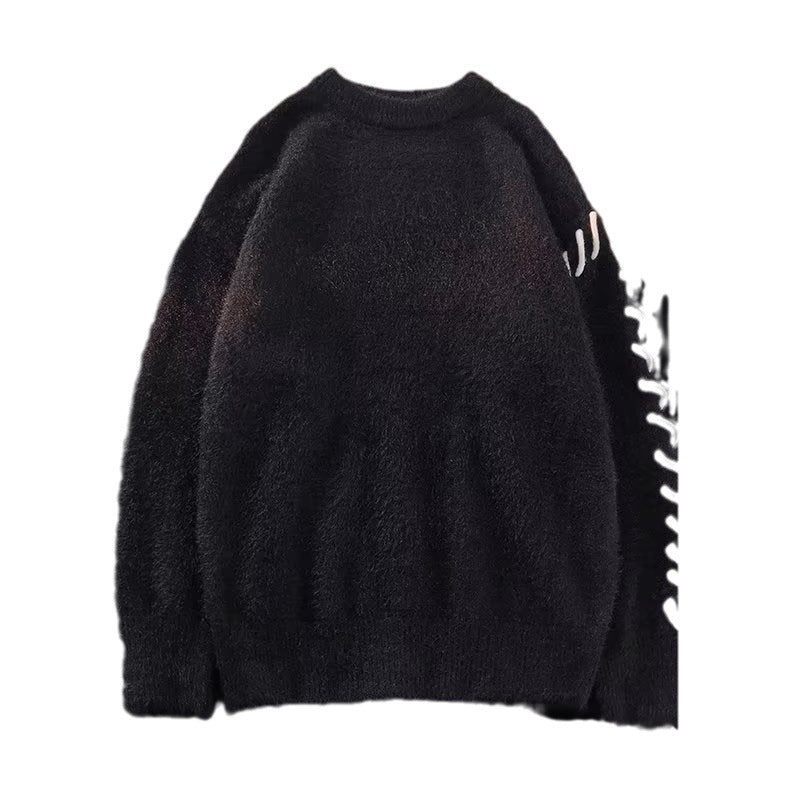 Sweater men's winter fashion brand design round neck sweater warm youth couple autumn and winter long sleeve sweater coat