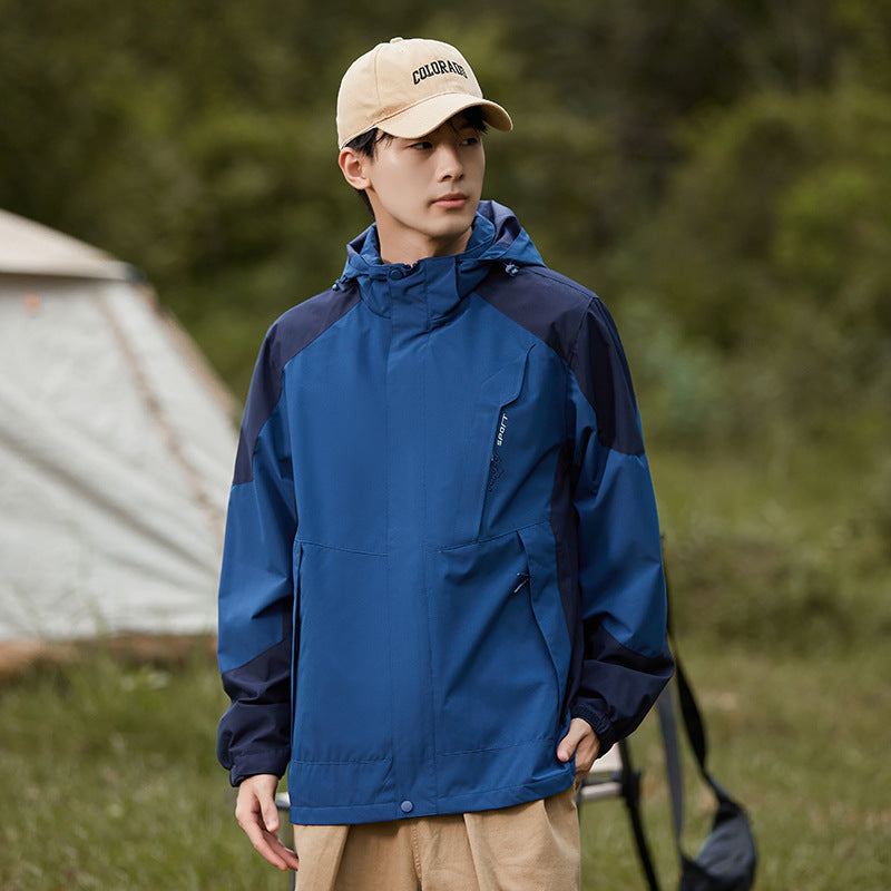 Mountain-Style Autumn and Winter Jackets for Men and Women, Single-Layer Couple Windproof and Waterproof Outdoor Trendy Brand Jackets, Mountaineering Clothing