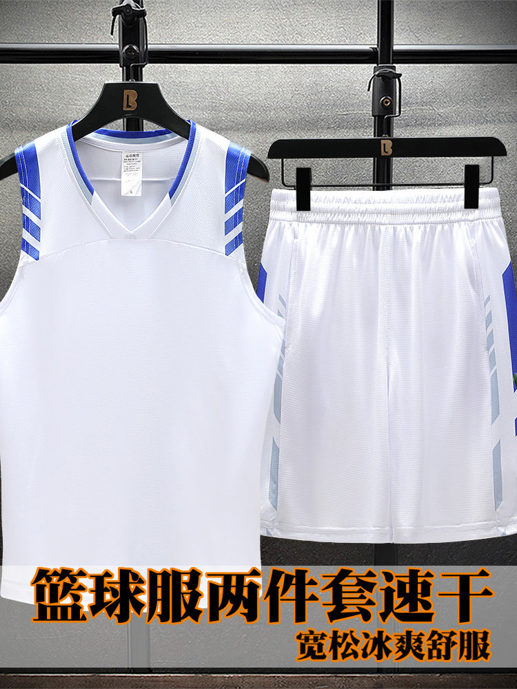 American Basketball Uniform Suit Narrow Shoulder Training Vest Printed Picture Men's Sportswear Wholesale Youth Game Team Uniform