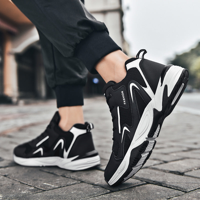Breathable Mesh Sneakers Trendy Men's Shoes Size 47-48 Dad Shoes White Versatile Men's Sneakers