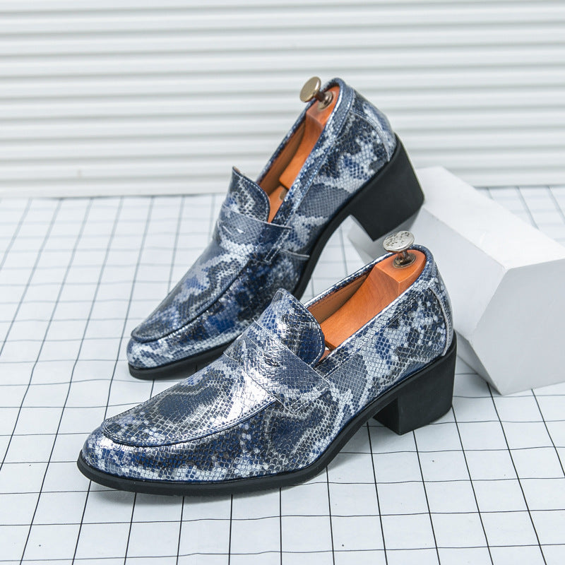 Men's Loafers Cross-border plus size New Style Leather Shoes Fashion Men's High Heeled Shoes Trendy Business Casual Leather Shoes