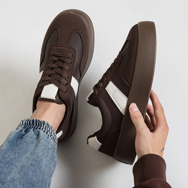 Trendy New Thick-Soled Casual Sports Shoes for Men and Women, Suitable for Students, Versatile White Sneakers for Men F8862