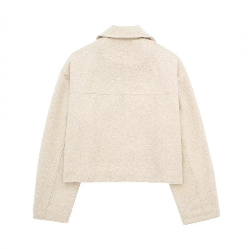 European and American Cross-Border 2025 Winter New Women's Street Fashion Gray Faux Fur Short Lapel Jacket Coat