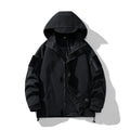 2025 Spring and Autumn New Hong Kong Style Live Broadcast Fake Two-Piece Jacket Men's Trendy Handsome Ins Hooded Windbreaker Jacket Men