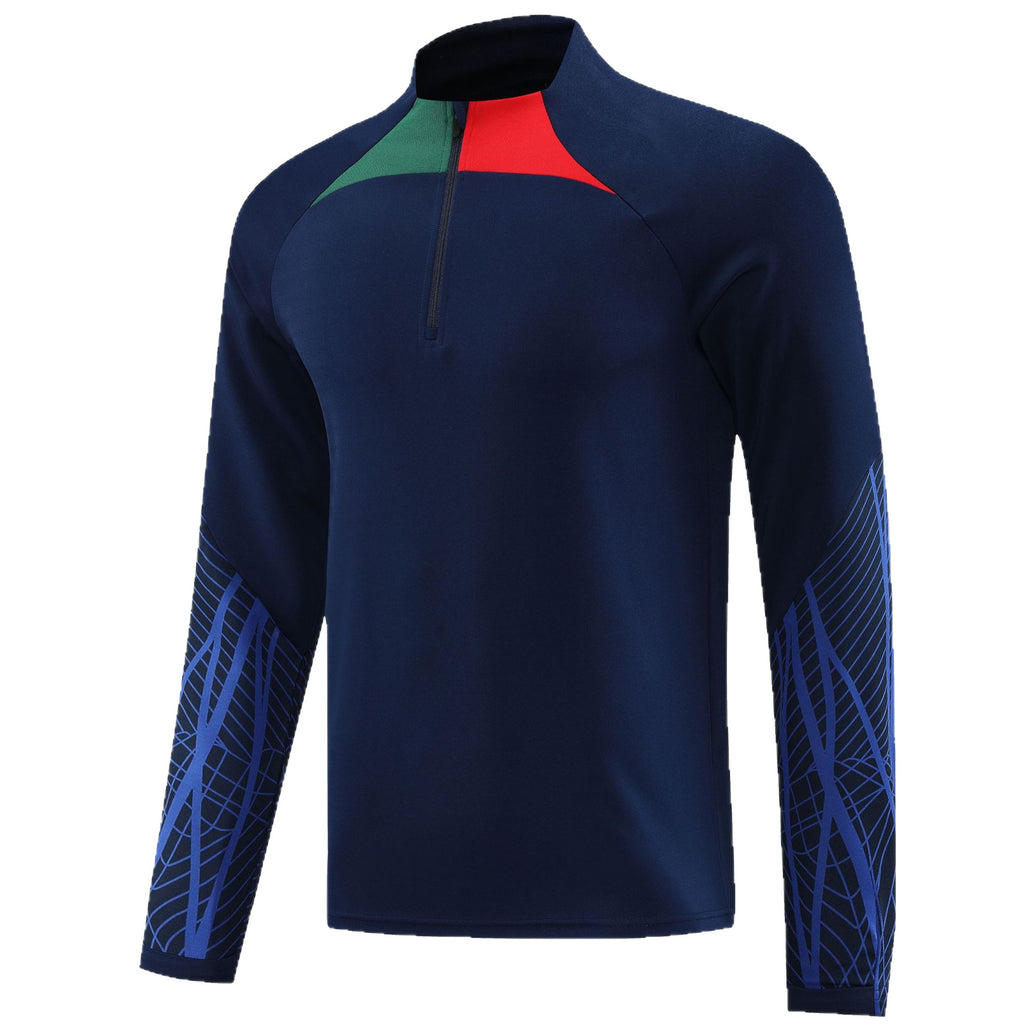 Foreign trade wholesale semi-pull football uniforms training clothes outdoor sports running long sleeve sportswear autumn and winter group clothes appearance clothes