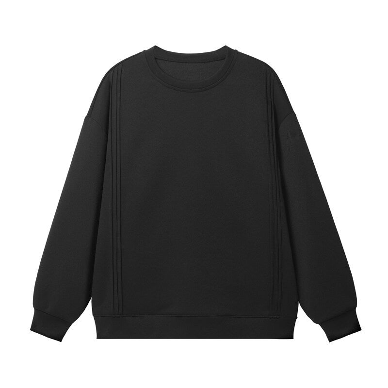 Sweater Men's 2025 Spring New Fashion Brand Loose All-match Solid Color Inner Base Shirt Long Sleeve Men's Round Neck Sweater