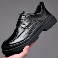 Men's New Formal Dress Shoes, Trendyy and Versatile Business Casual Shoes, Men's Thick-Soled Flats, Fashionable 3-Hole Lace-Up Leather Shoes