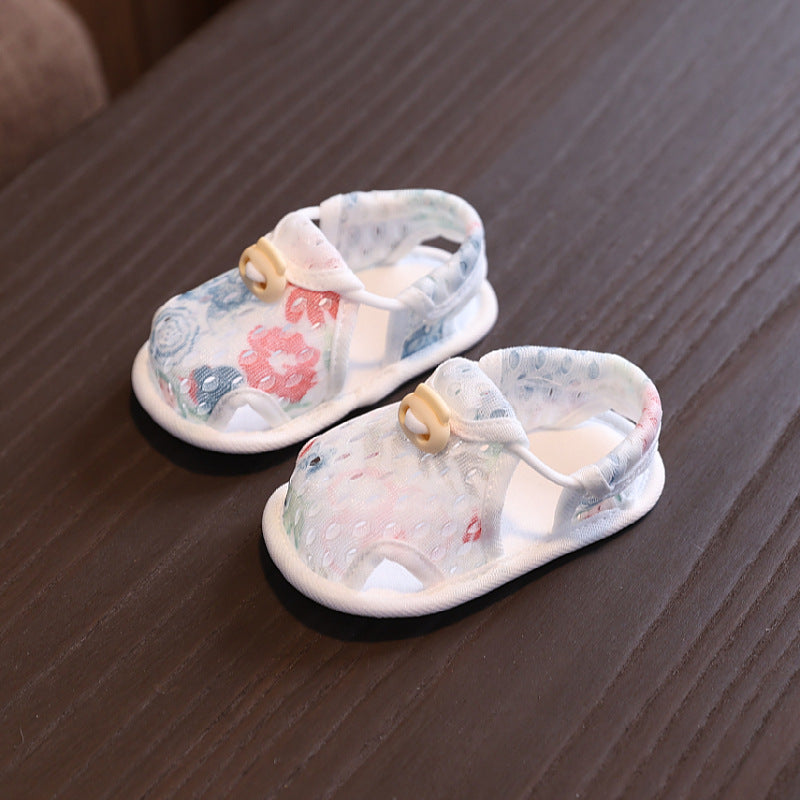 Men's and Women's Baby Sandals Ultra-Thin Summer Mesh Breathable Toddler Shoes Anti-Falling Soft Sole Front Shoes 3-6-12 One Year Old