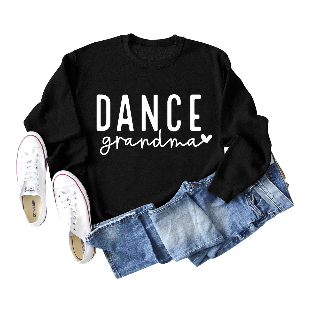 Amazon independent station Dance grandma love letter fashion loose round neck autumn and winter long sleeve sweater women