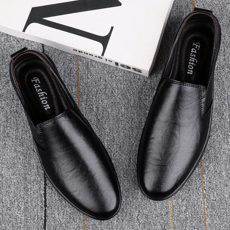 Summer New Soft Leather Beanie Shoes, Business Men's Casual Leather Shoes, Men's Shoes, Douyin Dropshipping Popular Men's Loafers