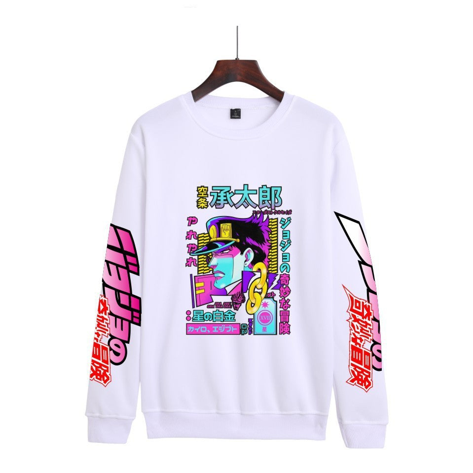 Cross-border Hot Hoodie JOJO's Wonderful Adventure Popular Printing Casual Men's and Women's Round Neck Sweater Autumn and Winter Fashion Spot