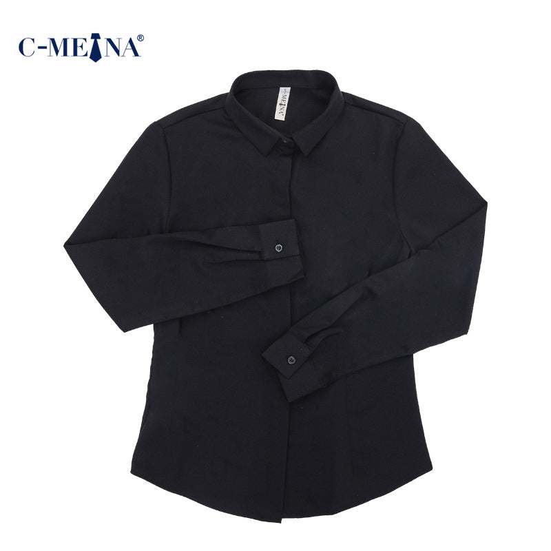 New Women's Clothing Women's Shirts Simple Solid Color Hidden Button Anti-Exposure Niche Style Elegant Commuter Women's Formal Shirts