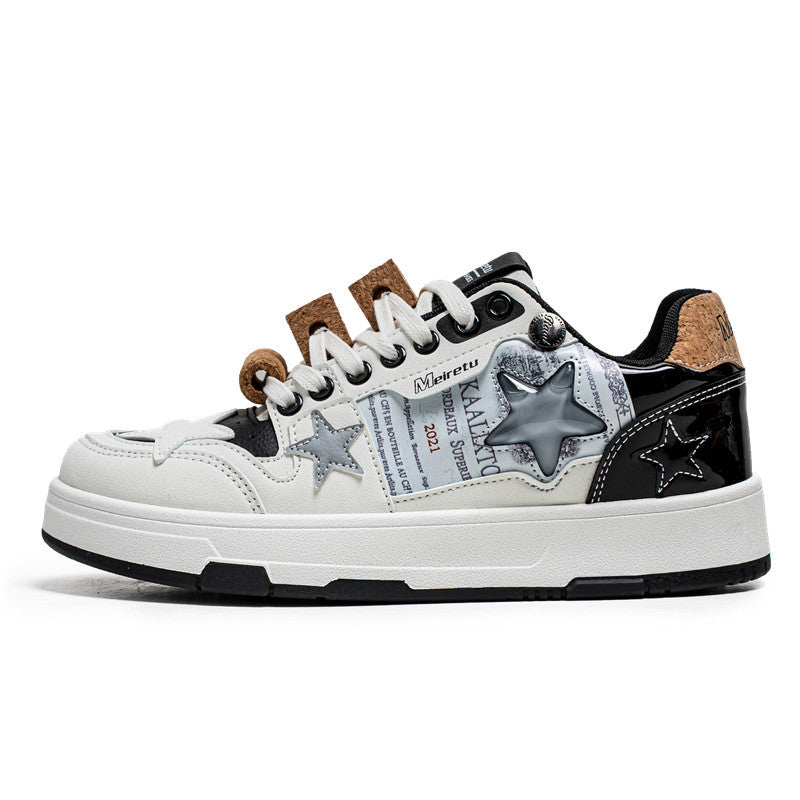 Meiretu Star Shoes Original Couple Shoes Men's and Women's Summer Versatile White Shoes 2025 New Men's and Women's Sneakers 982