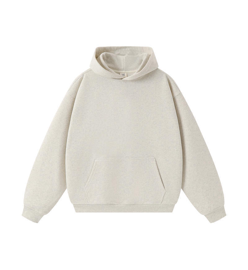 American Trendy Brand 450g Heavy Weight Terry Off-Shoulder Hooded Sweatshirt Men's Spring & Fall Hoodless Rope Loose Hoodie Wholesale