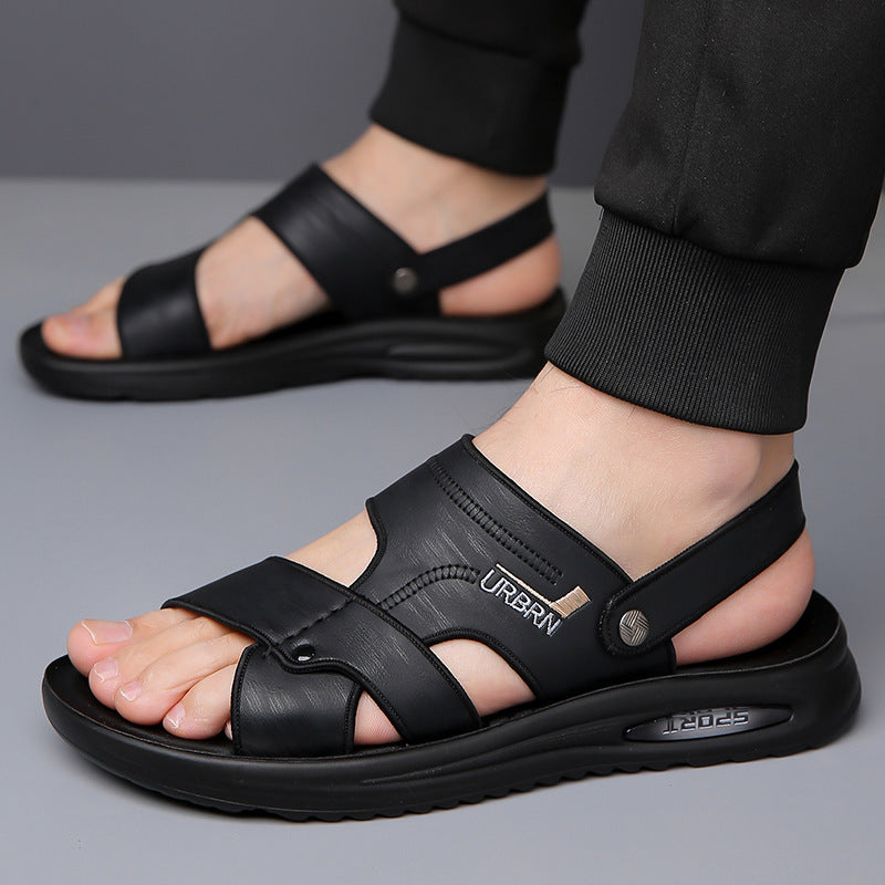 Men's Sandals Men's Trendy 2025 New Outer Wear Wear-Resistant Beach Shoes Soft Sole Soft Surface Men's Sandals and Slippers Factory Direct Sale