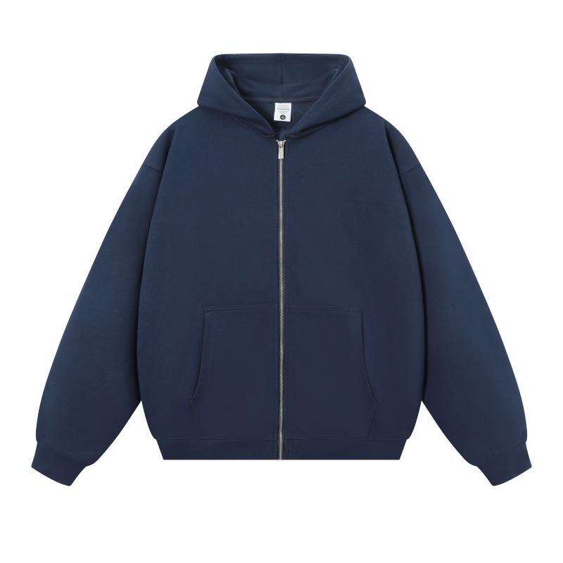 Trendy Brand Heavyweight 400g Terry Crewneck Sweatshirt Couple Pullover Autumn and Winter Thickened Coat Solid Color Loose Unisex Top