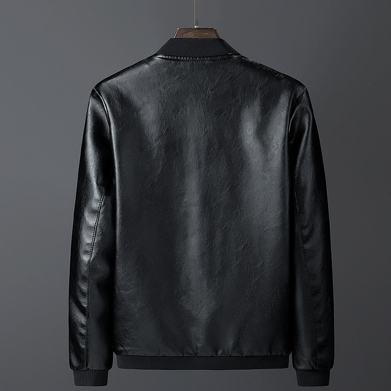 2026 Men's Jacket Spring and Autumn Leather Jacket Men's New Fashion Korean Style Slim Fit Thin Trendy Clothing