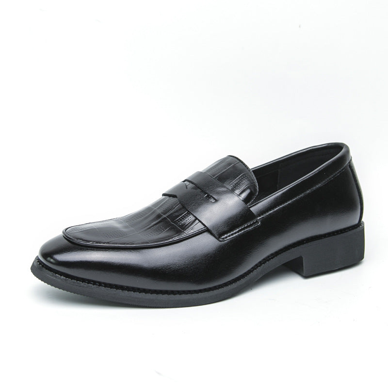 Cross-Border Large Size Men's Open Smile Loafers Business Formal Leather Shoes 38-46 Men's British Slip-On Leather Shoes