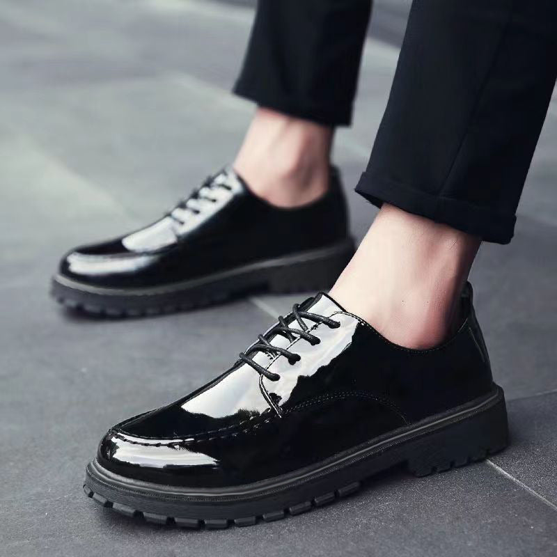 New Business Formal Leather Shoes for Men, Casual Wedding Groom, British Style, Height-Increasing, Summer Breathable, Young Round-Toe Men's Shoes