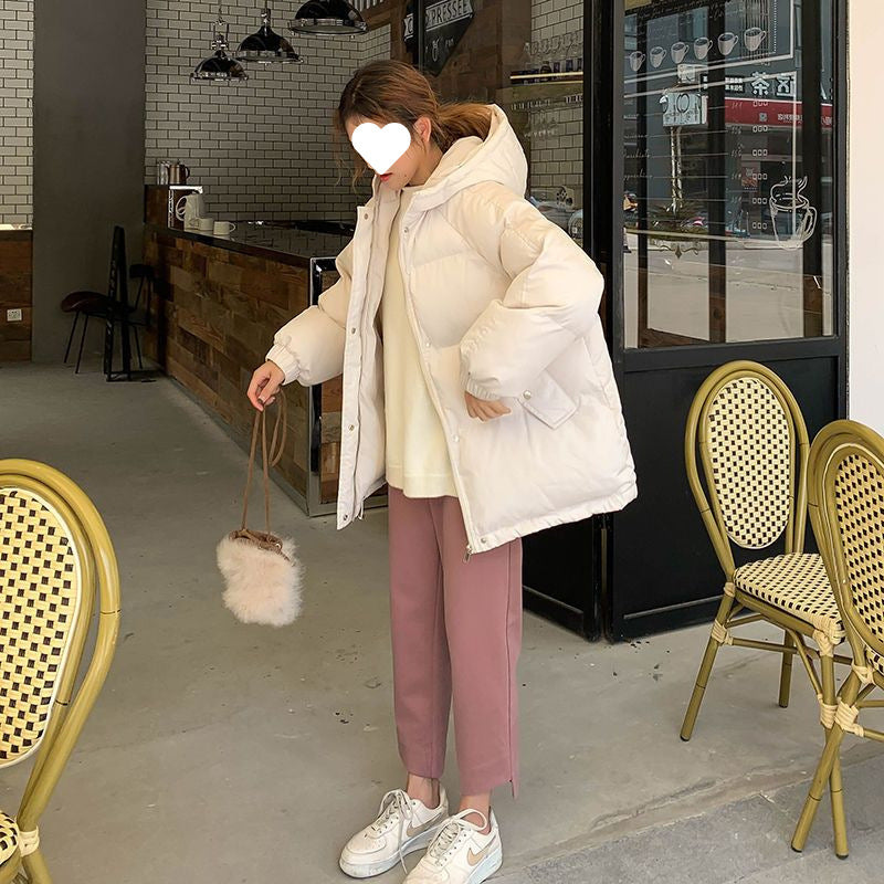 Women's Cotton Jacket 2025 New Style Student Padded Coat Thickened Winter Cotton Clothing Ins Trendy Loose Warm Hooded Jacket