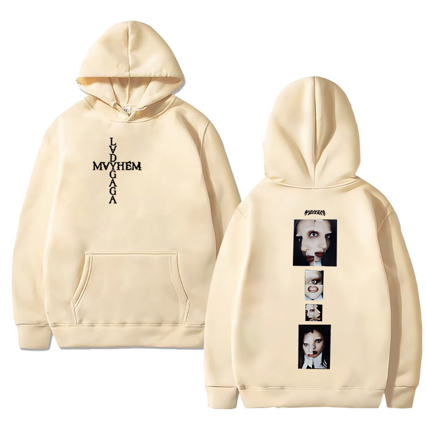 Hot Singer Lady Gaga Double Sided Printing Hoodies Men Women Hot