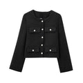 Winter Fashionable Small Fragrance Round Neck Long-Sleeved Buttoned Jacket Cross-Border Amazon Women's Clothing K52521