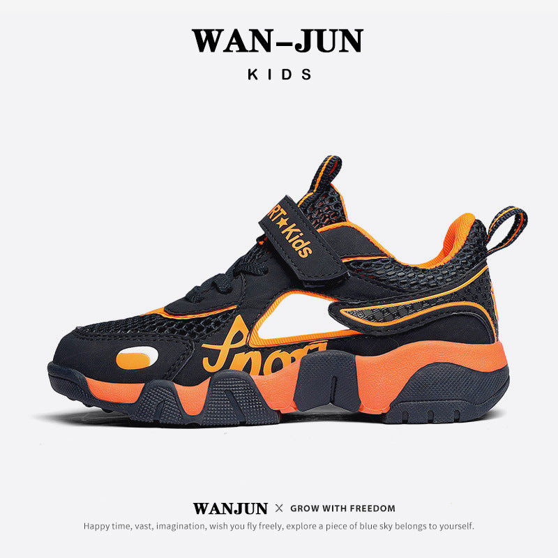 Boys' Sports Shoes 2025 Summer New Breathable Hollow Frame Shoes Versatile Casual Sports Shoes for Middle and Large Children Wholesale