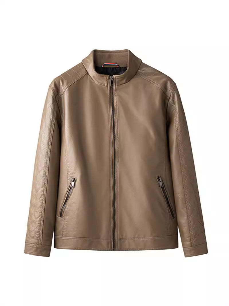 Foreign Trade Leather Clothing Men's Motorcycle Leather Clothing Casual Autumn and Winter New Leather Jacket Youth Motorcycle PU Jacket Casual Men