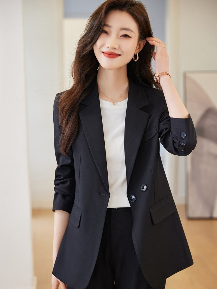 Blue small suit jacket for women Spring and Autumn new design temperament casual business wear suit suit formal wear