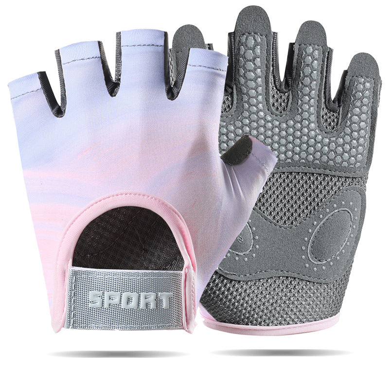 Fitness Gloves Women's Thin Half-Finger Equipment Training Yoga Spinning Blow Breathable Anti-Slip Anti-Cocoon Cycling