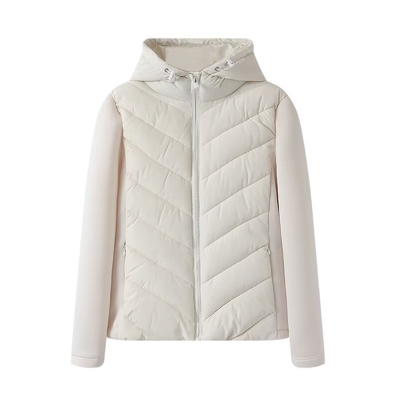 Cross-border wholesale foreign trade women's 2025 autumn and winter Europe and the United States new fashion hooded stitching cotton-padded jacket coat Y23165