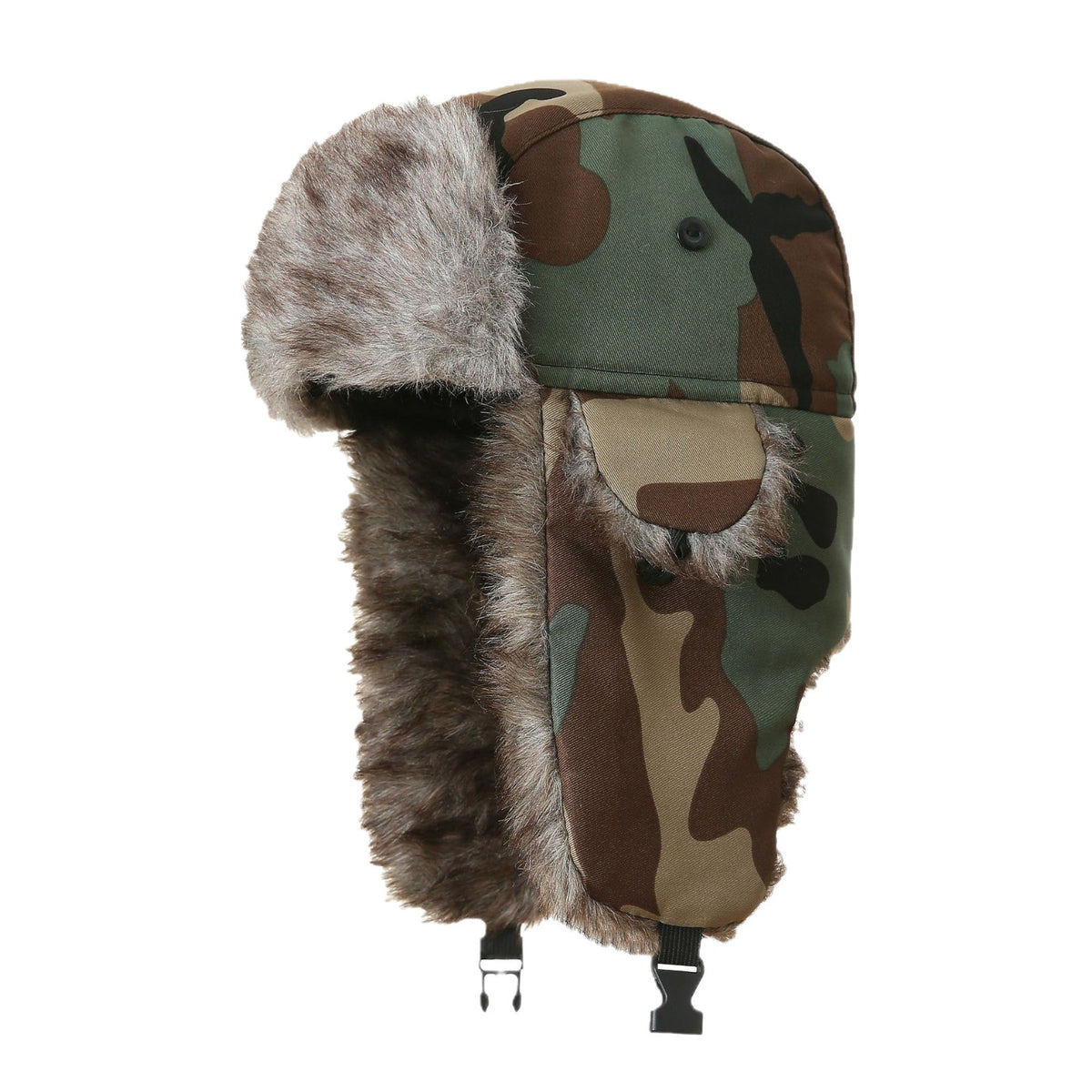 Autumn and Winter Camouflage Lei Feng Hats for Men and Women, Outdoor Cycling Windproof and Cold-Proof Ski Hats, Thickened Ear Protection Hats, Cross-Border