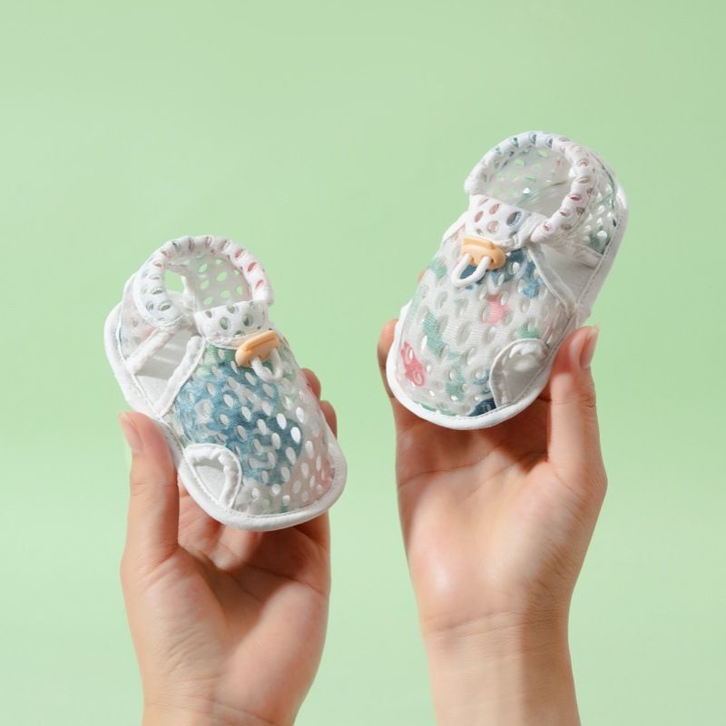 Baby summer sandals men and women toddler shoes 0-1 years old baby breathable single mesh shoes children soft bottom non-slip shoes