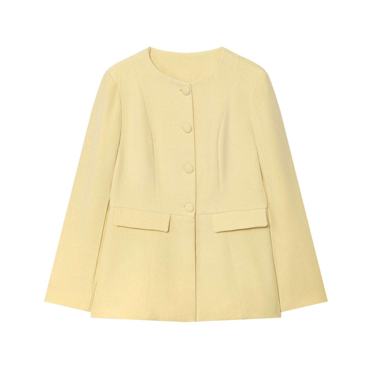 Cross-Border Aliexpress Popular Zr Women's Clothing Export Women's Clothing Wholesale Autum Round Neck Versatile Buttoned Slim Jacket