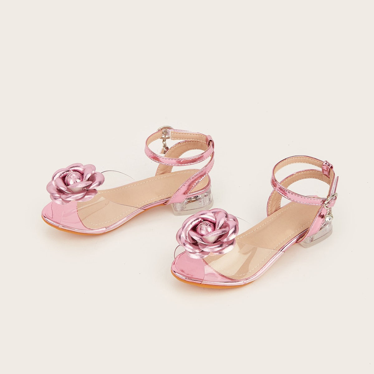 2026 Summer New Shoes for Girls: Princess High Heels with Crystal Heels, Fashionable Outdoor Sandals for Girls