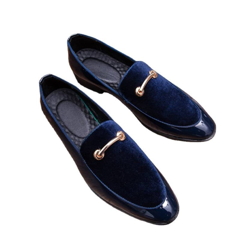 Loafers men's 2025 spring and autumn new leather shoes bean shoes European and American men's shoes patent leather casual leather shoes men's wholesale