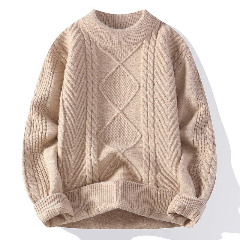 Cross-border New Sweater Men's Clothes Autumn and Winter Men's Knitted Shirt Crewneck Pullover Sweater Men's Casual Base Shirt