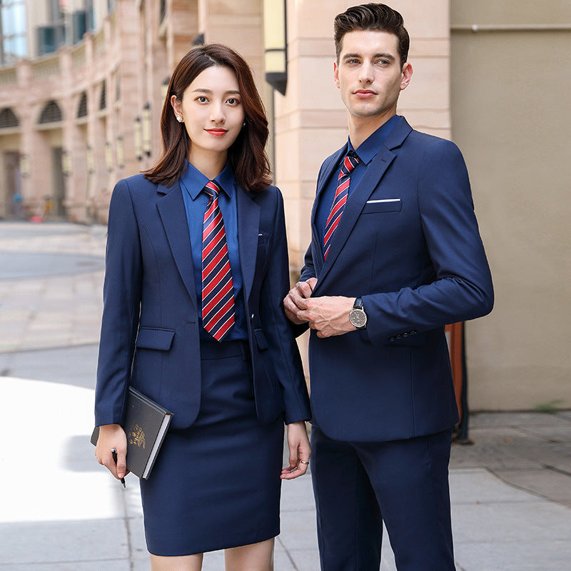 Business Attire for Men and Women, Autumn and Winter Fashionable Slim Business Suits, Women's Four-Piece Vest Formal Suits