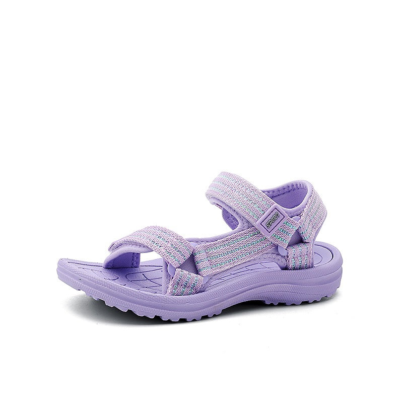 Cross-border Girls Sandals Summer New Large Children's Velcro Open Toe Little Girl Princess Children's Sports Beach Shoes