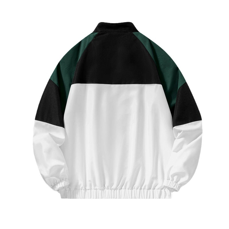 2023 Spring and Autumn Men's / women's Jacket Casual Sports Youth Stand Collar Color Block Fitted Coat Men's Breathable Long Sleeve