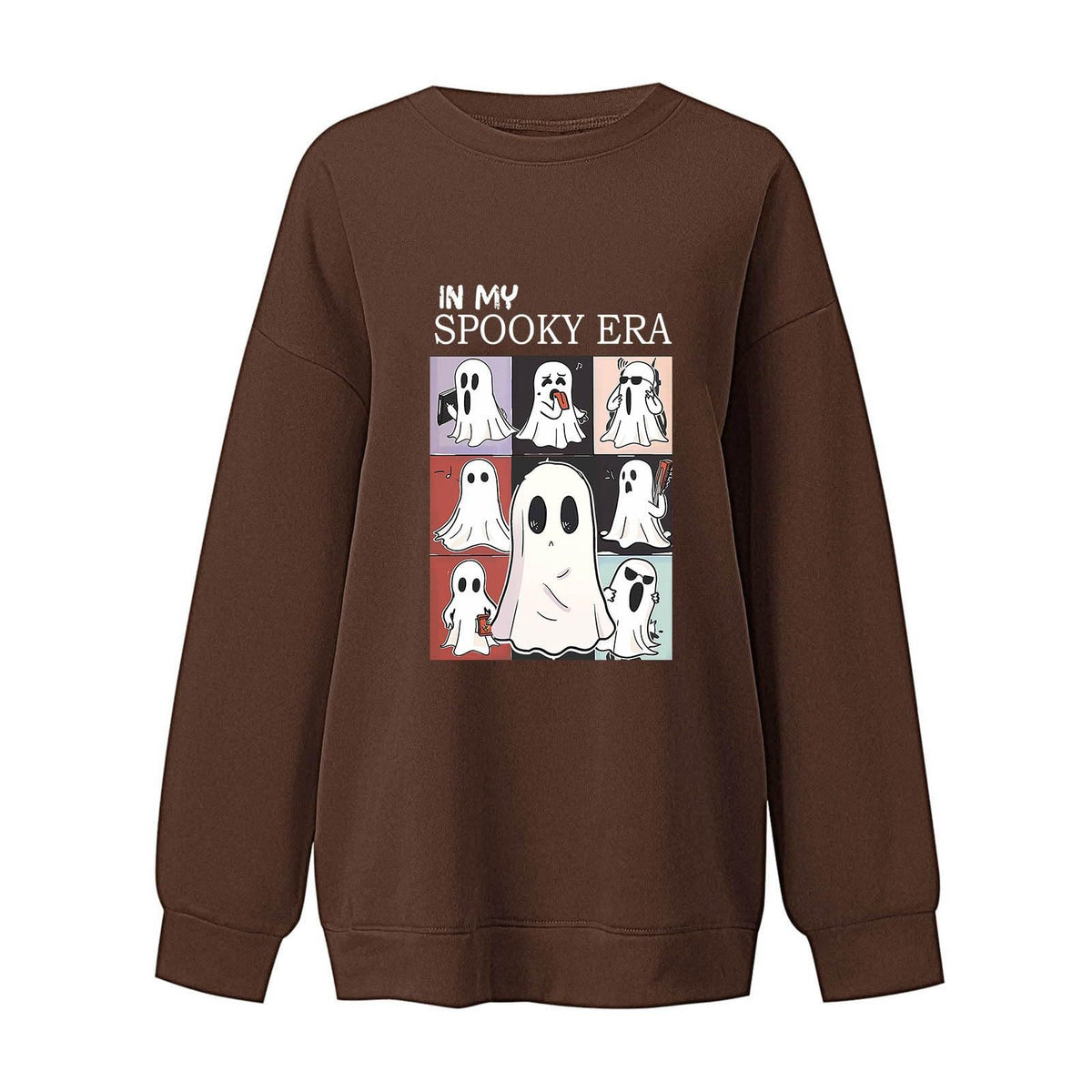 Women Sweatshirtss Halloween Cute Ghost Pattern Long Sleeve Sweater Horror Fall Pullover Tops
