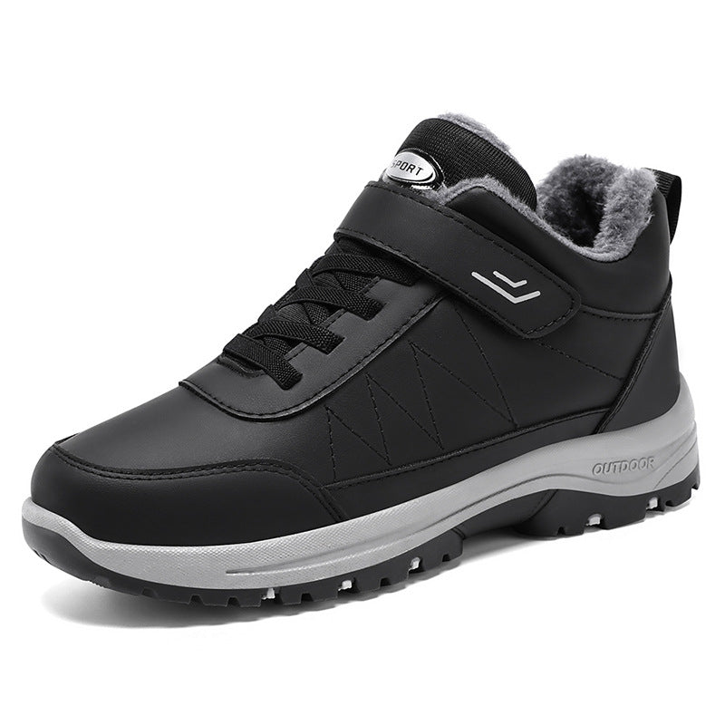 Shoes Men's Cotton Shoes Winter Thickened Velvet Outdoor Casual Snow Boots Velcro Walking Shoes Men's and Women's Same Style Dropshipping